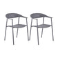 Scandinavian Style Plastic Arm Chair Open Back Dining Side Chair Grey 2 Piece Set Clearhalo 'Dining Chairs' 'Dining Tables & Seating' 'dining_chair' 'furn' 'furn_dining_chair' 'Furniture' 'furniture_dining_chair' 'Kitchen & Dining Furniture' 4901234