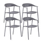 Scandinavian Style Plastic Arm Chair Open Back Dining Side Chair Grey 4 Piece Set Clearhalo 'Dining Chairs' 'Dining Tables & Seating' 'dining_chair' 'furn' 'furn_dining_chair' 'Furniture' 'furniture_dining_chair' 'Kitchen & Dining Furniture' 4901236