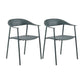 Scandinavian Style Plastic Arm Chair Open Back Dining Side Chair Green 2 Piece Set Clearhalo 'Dining Chairs' 'Dining Tables & Seating' 'dining_chair' 'furn' 'furn_dining_chair' 'Furniture' 'furniture_dining_chair' 'Kitchen & Dining Furniture' 4901241