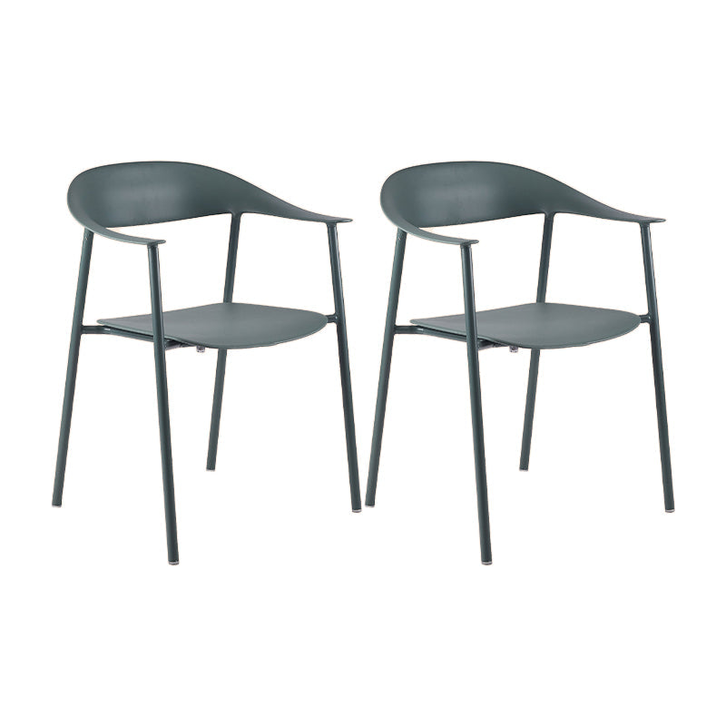 Scandinavian Style Plastic Arm Chair Open Back Dining Side Chair Green 2 Piece Set Clearhalo 'Dining Chairs' 'Dining Tables & Seating' 'dining_chair' 'furn' 'furn_dining_chair' 'Furniture' 'furniture_dining_chair' 'Kitchen & Dining Furniture' 4901241