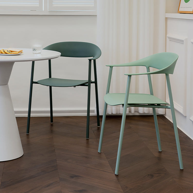 Scandinavian Style Plastic Arm Chair Open Back Dining Side Chair Clearhalo 'Dining Chairs' 'Dining Tables & Seating' 'dining_chair' 'furn' 'furn_dining_chair' 'Furniture' 'furniture_dining_chair' 'Kitchen & Dining Furniture' 4901243