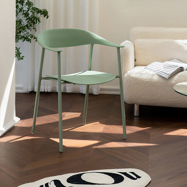 Scandinavian Style Plastic Arm Chair Open Back Dining Side Chair Lake Green 1 Piece Clearhalo 'Dining Chairs' 'Dining Tables & Seating' 'dining_chair' 'furn' 'furn_dining_chair' 'Furniture' 'furniture_dining_chair' 'Kitchen & Dining Furniture' 4901245