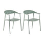 Scandinavian Style Plastic Arm Chair Open Back Dining Side Chair Lake Green 2 Piece Set Clearhalo 'Dining Chairs' 'Dining Tables & Seating' 'dining_chair' 'furn' 'furn_dining_chair' 'Furniture' 'furniture_dining_chair' 'Kitchen & Dining Furniture' 4901246