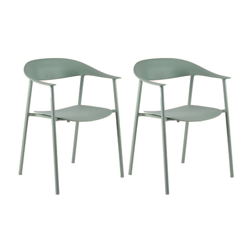 Scandinavian Style Plastic Arm Chair Open Back Dining Side Chair Lake Green 2 Piece Set Clearhalo 'Dining Chairs' 'Dining Tables & Seating' 'dining_chair' 'furn' 'furn_dining_chair' 'Furniture' 'furniture_dining_chair' 'Kitchen & Dining Furniture' 4901246