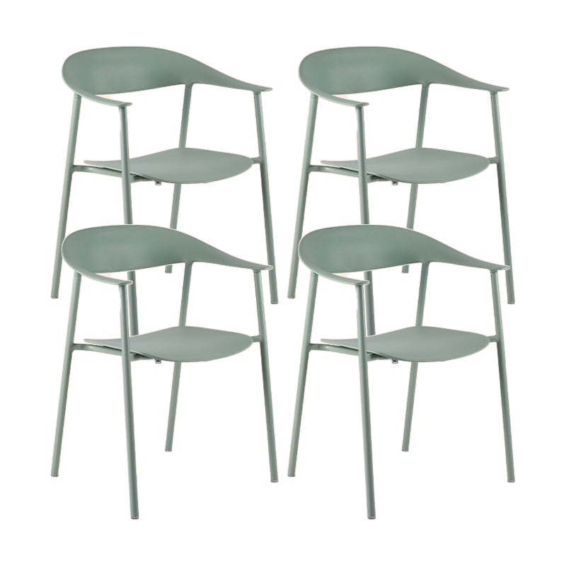 Scandinavian Style Plastic Arm Chair Open Back Dining Side Chair Lake Green 4 Piece Set Clearhalo 'Dining Chairs' 'Dining Tables & Seating' 'dining_chair' 'furn' 'furn_dining_chair' 'Furniture' 'furniture_dining_chair' 'Kitchen & Dining Furniture' 4901247