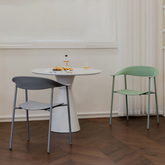 Scandinavian Style Plastic Arm Chair Open Back Dining Side Chair Clearhalo 'Dining Chairs' 'Dining Tables & Seating' 'dining_chair' 'furn' 'furn_dining_chair' 'Furniture' 'furniture_dining_chair' 'Kitchen & Dining Furniture' 4901248