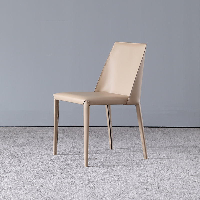 Minimalist Armless Solid Back Chair for Home Use Leather Dining Side Chair Grey 1 Piece Clearhalo 'Dining Chairs' 'Dining Tables & Seating' 'dining_chair' 'furn' 'furn_dining_chair' 'Furniture' 'furniture_dining_chair' 'Kitchen & Dining Furniture' 4901253