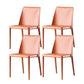 Minimalist Armless Solid Back Chair for Home Use Leather Dining Side Chair Orange 4 Piece Set Clearhalo 'Dining Chairs' 'Dining Tables & Seating' 'dining_chair' 'furn' 'furn_dining_chair' 'Furniture' 'furniture_dining_chair' 'Kitchen & Dining Furniture' 4901266