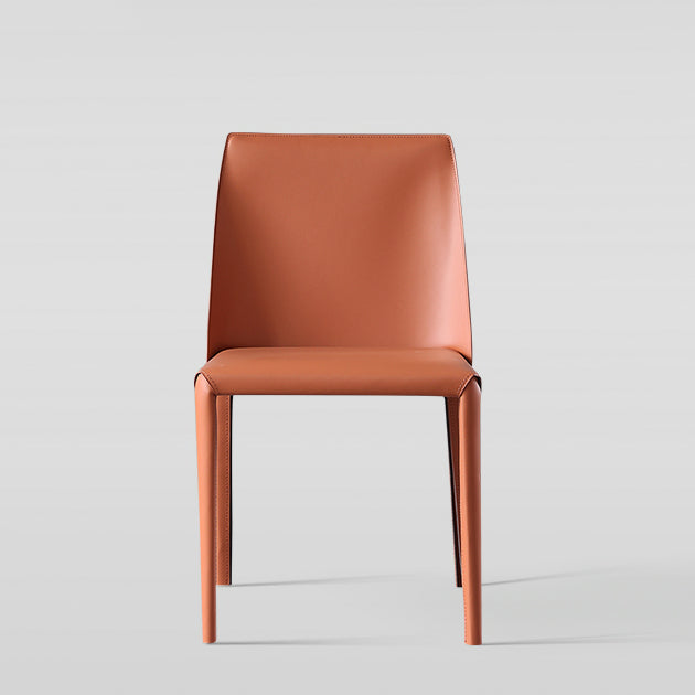 Minimalist Armless Solid Back Chair for Home Use Leather Dining Side Chair Clearhalo 'Dining Chairs' 'Dining Tables & Seating' 'dining_chair' 'furn' 'furn_dining_chair' 'Furniture' 'furniture_dining_chair' 'Kitchen & Dining Furniture' 4901268