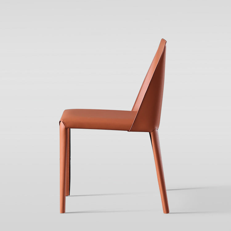 Minimalist Armless Solid Back Chair for Home Use Leather Dining Side Chair Clearhalo 'Dining Chairs' 'Dining Tables & Seating' 'dining_chair' 'furn' 'furn_dining_chair' 'Furniture' 'furniture_dining_chair' 'Kitchen & Dining Furniture' 4901270