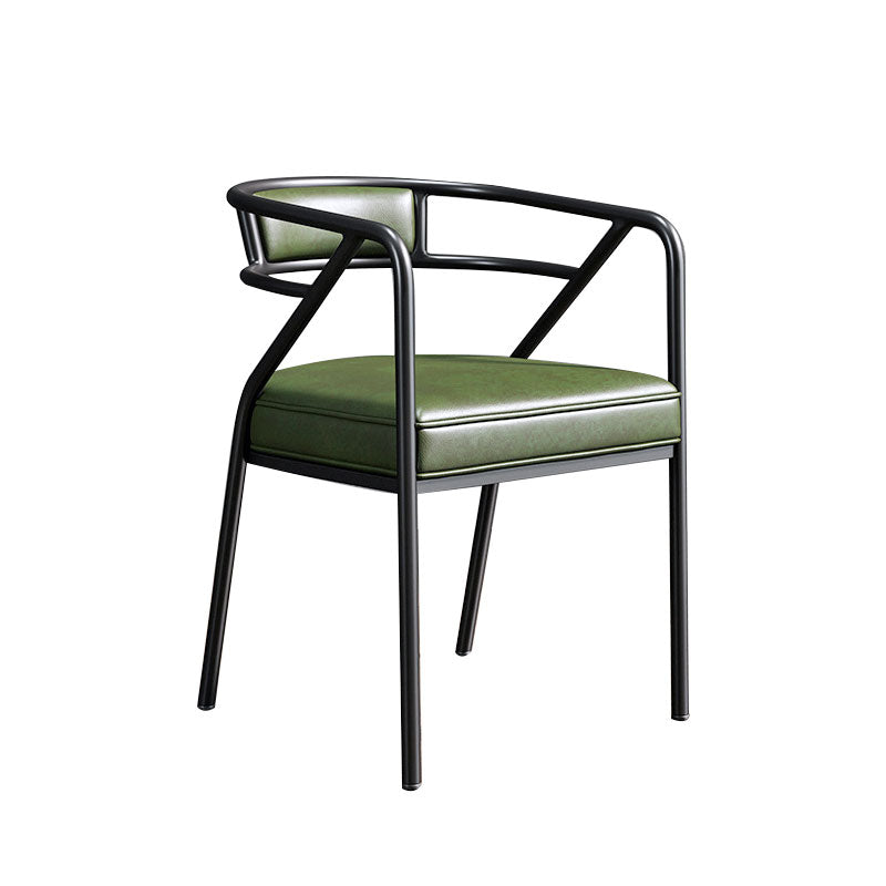 Nordic Design Faux Leather Side Chair Open Back Dining Side Chairs Green 1 Piece Black Clearhalo 'Dining Chairs' 'Dining Tables & Seating' 'dining_chair' 'furn' 'furn_dining_chair' 'Furniture' 'furniture_dining_chair' 'Kitchen & Dining Furniture' 4901276