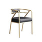 Nordic Design Faux Leather Side Chair Open Back Dining Side Chairs Black 1 Piece Brass Gold Clearhalo 'Dining Chairs' 'Dining Tables & Seating' 'dining_chair' 'furn' 'furn_dining_chair' 'Furniture' 'furniture_dining_chair' 'Kitchen & Dining Furniture' 4901283