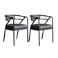 Nordic Design Faux Leather Side Chair Open Back Dining Side Chairs Black 2 Piece Set Black Clearhalo 'Dining Chairs' 'Dining Tables & Seating' 'dining_chair' 'furn' 'furn_dining_chair' 'Furniture' 'furniture_dining_chair' 'Kitchen & Dining Furniture' 4901286