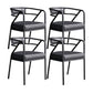 Nordic Design Faux Leather Side Chair Open Back Dining Side Chairs Black 4 Piece Set Black Clearhalo 'Dining Chairs' 'Dining Tables & Seating' 'dining_chair' 'furn' 'furn_dining_chair' 'Furniture' 'furniture_dining_chair' 'Kitchen & Dining Furniture' 4901287