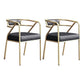 Nordic Design Faux Leather Side Chair Open Back Dining Side Chairs Black 2 Piece Set Brass Gold Clearhalo 'Dining Chairs' 'Dining Tables & Seating' 'dining_chair' 'furn' 'furn_dining_chair' 'Furniture' 'furniture_dining_chair' 'Kitchen & Dining Furniture' 4901289