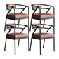 Nordic Design Faux Leather Side Chair Open Back Dining Side Chairs Brown 4 Piece Set Black Clearhalo 'Dining Chairs' 'Dining Tables & Seating' 'dining_chair' 'furn' 'furn_dining_chair' 'Furniture' 'furniture_dining_chair' 'Kitchen & Dining Furniture' 4901293