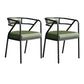 Nordic Design Faux Leather Side Chair Open Back Dining Side Chairs Green 2 Piece Set Black Clearhalo 'Dining Chairs' 'Dining Tables & Seating' 'dining_chair' 'furn' 'furn_dining_chair' 'Furniture' 'furniture_dining_chair' 'Kitchen & Dining Furniture' 4901296
