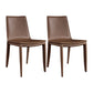 Contemporary Leather Dining Chair Metal Dining Armless Chair Brown 2 Piece Set Clearhalo 'Dining Chairs' 'Dining Tables & Seating' 'dining_chair' 'furn' 'furn_dining_chair' 'Furniture' 'furniture_dining_chair' 'Kitchen & Dining Furniture' 4901308