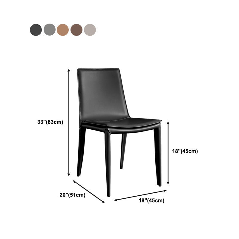 Contemporary Leather Dining Chair Metal Dining Armless Chair Clearhalo 'Dining Chairs' 'Dining Tables & Seating' 'dining_chair' 'furn' 'furn_dining_chair' 'Furniture' 'furniture_dining_chair' 'Kitchen & Dining Furniture' 4901318