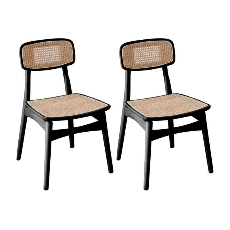 Minimalist Wood Side Dining Chairs Open Back Side Chairs for Home Black 2 Piece Set Clearhalo 'Dining Chairs' 'Dining Tables & Seating' 'dining_chair' 'furn' 'furn_dining_chair' 'Furniture' 'furniture_dining_chair' 'Kitchen & Dining Furniture' 4901321