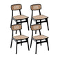 Minimalist Wood Side Dining Chairs Open Back Side Chairs for Home Black 4 Piece Set Clearhalo 'Dining Chairs' 'Dining Tables & Seating' 'dining_chair' 'furn' 'furn_dining_chair' 'Furniture' 'furniture_dining_chair' 'Kitchen & Dining Furniture' 4901323