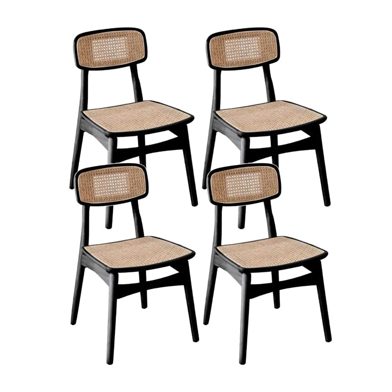 Minimalist Wood Side Dining Chairs Open Back Side Chairs for Home Black 4 Piece Set Clearhalo 'Dining Chairs' 'Dining Tables & Seating' 'dining_chair' 'furn' 'furn_dining_chair' 'Furniture' 'furniture_dining_chair' 'Kitchen & Dining Furniture' 4901323