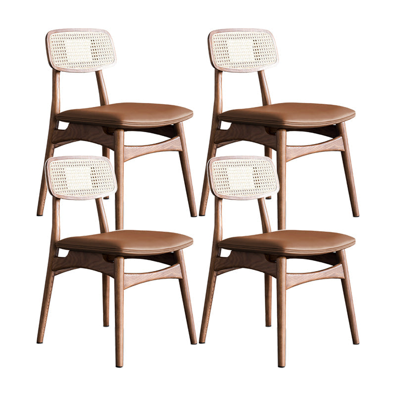 Minimalist Wood Side Dining Chairs Open Back Side Chairs for Home Walnut Multi Color 4 Piece Set Clearhalo 'Dining Chairs' 'Dining Tables & Seating' 'dining_chair' 'furn' 'furn_dining_chair' 'Furniture' 'furniture_dining_chair' 'Kitchen & Dining Furniture' 4901339