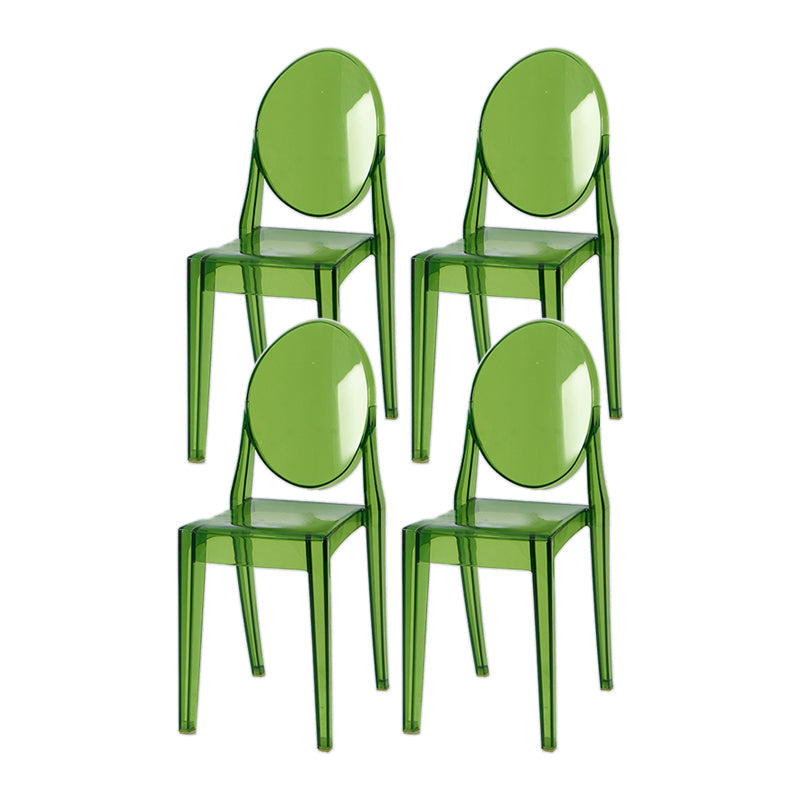 Scandinavian Stackable Plastic Side Chairs Open Back Side Chair Green 4 Piece Set Clearhalo 'Dining Chairs' 'Dining Tables & Seating' 'dining_chair' 'furn' 'furn_dining_chair' 'Furniture' 'furniture_dining_chair' 'Kitchen & Dining Furniture' 4901349