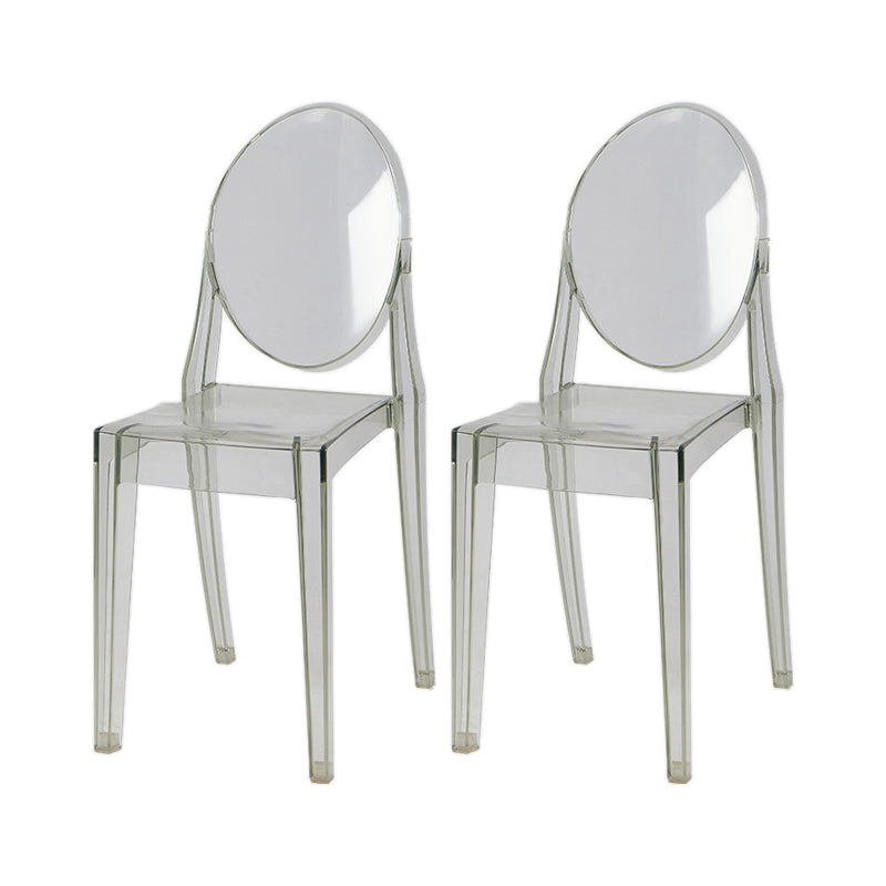 Scandinavian Stackable Plastic Side Chairs Open Back Side Chair Clear 2 Piece Set Clearhalo 'Dining Chairs' 'Dining Tables & Seating' 'dining_chair' 'furn' 'furn_dining_chair' 'Furniture' 'furniture_dining_chair' 'Kitchen & Dining Furniture' 4901350
