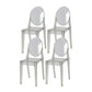 Scandinavian Stackable Plastic Side Chairs Open Back Side Chair Clear 4 Piece Set Clearhalo 'Dining Chairs' 'Dining Tables & Seating' 'dining_chair' 'furn' 'furn_dining_chair' 'Furniture' 'furniture_dining_chair' 'Kitchen & Dining Furniture' 4901352