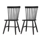 Minimalist Wood Side Dining Chairs Windsor Back Side Chair for Home Black 2 Piece Set Clearhalo 'Dining Chairs' 'Dining Tables & Seating' 'dining_chair' 'furn' 'furn_dining_chair' 'Furniture' 'furniture_dining_chair' 'Kitchen & Dining Furniture' 4901367