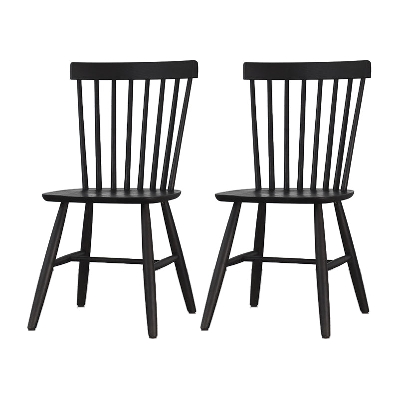 Minimalist Wood Side Dining Chairs Windsor Back Side Chair for Home Black 2 Piece Set Clearhalo 'Dining Chairs' 'Dining Tables & Seating' 'dining_chair' 'furn' 'furn_dining_chair' 'Furniture' 'furniture_dining_chair' 'Kitchen & Dining Furniture' 4901367