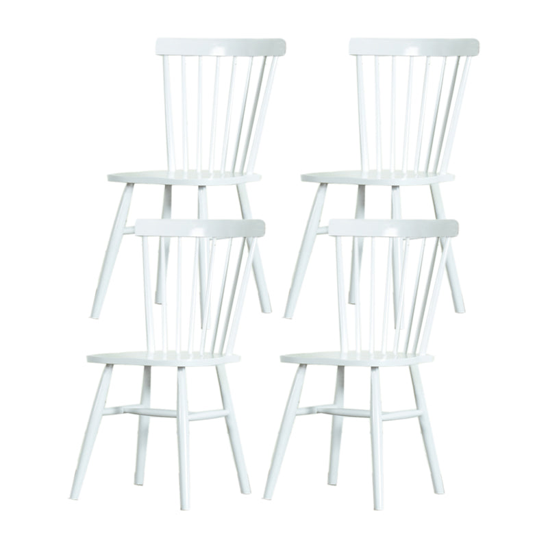 Minimalist Wood Side Dining Chairs Windsor Back Side Chair for Home White 4 Piece Set Clearhalo 'Dining Chairs' 'Dining Tables & Seating' 'dining_chair' 'furn' 'furn_dining_chair' 'Furniture' 'furniture_dining_chair' 'Kitchen & Dining Furniture' 4901373