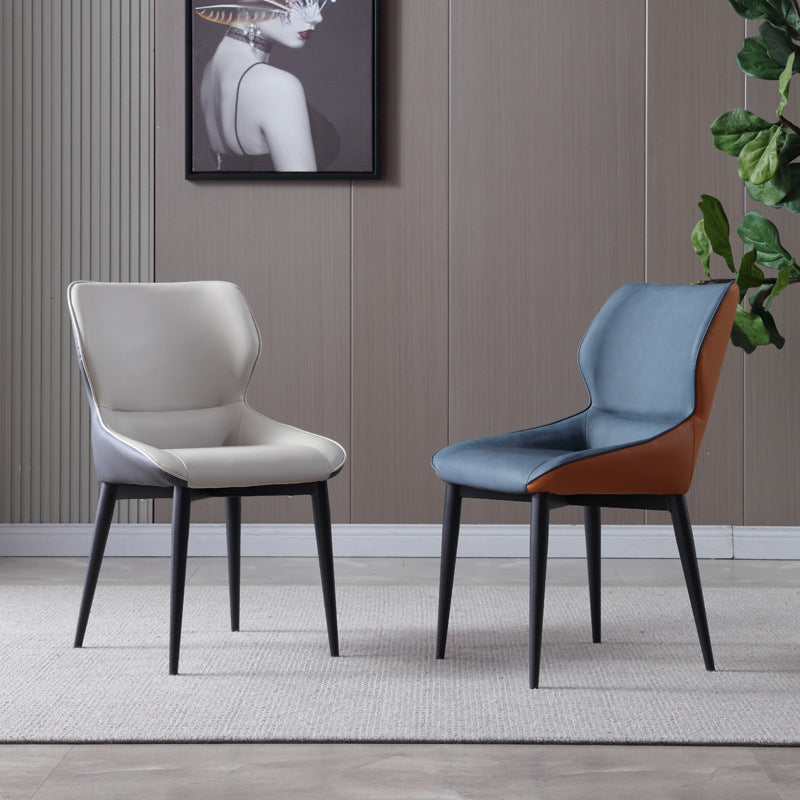 Industrial Design Wingback Parsons Chair Faux Leather Dining Chairs Clearhalo 'Dining Chairs' 'Dining Tables & Seating' 'dining_chair' 'furn' 'furn_dining_chair' 'Furniture' 'furniture_dining_chair' 'Kitchen & Dining Furniture' 4901384