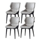 Industrial Design Wingback Parsons Chair Faux Leather Dining Chairs Grey 4 Piece Set Clearhalo 'Dining Chairs' 'Dining Tables & Seating' 'dining_chair' 'furn' 'furn_dining_chair' 'Furniture' 'furniture_dining_chair' 'Kitchen & Dining Furniture' 4901386