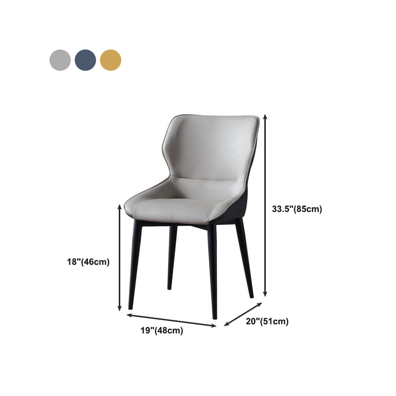 Industrial Design Wingback Parsons Chair Faux Leather Dining Chairs Clearhalo 'Dining Chairs' 'Dining Tables & Seating' 'dining_chair' 'furn' 'furn_dining_chair' 'Furniture' 'furniture_dining_chair' 'Kitchen & Dining Furniture' 4901399