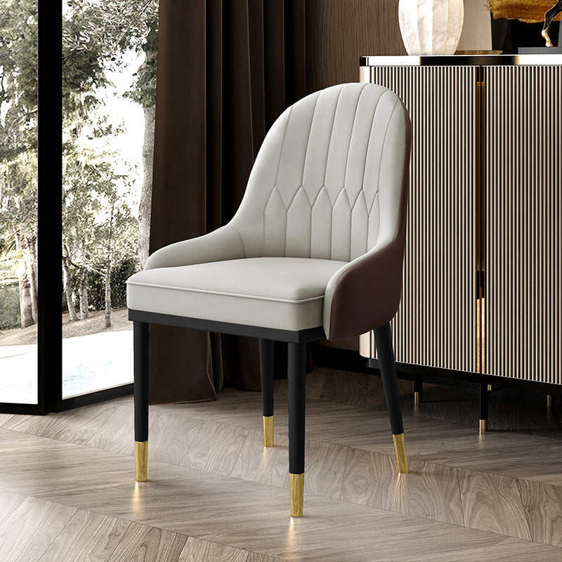 Glam Faux Leather Dining Chairs Metal Armless Dining Chair for Home Use Clearhalo 'Dining Chairs' 'Dining Tables & Seating' 'dining_chair' 'furn' 'furn_dining_chair' 'Furniture' 'furniture_dining_chair' 'Kitchen & Dining Furniture' 4901400