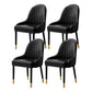 Glam Faux Leather Dining Chairs Metal Armless Dining Chair for Home Use Black 4 Piece Set Clearhalo 'Dining Chairs' 'Dining Tables & Seating' 'dining_chair' 'furn' 'furn_dining_chair' 'Furniture' 'furniture_dining_chair' 'Kitchen & Dining Furniture' 4901402