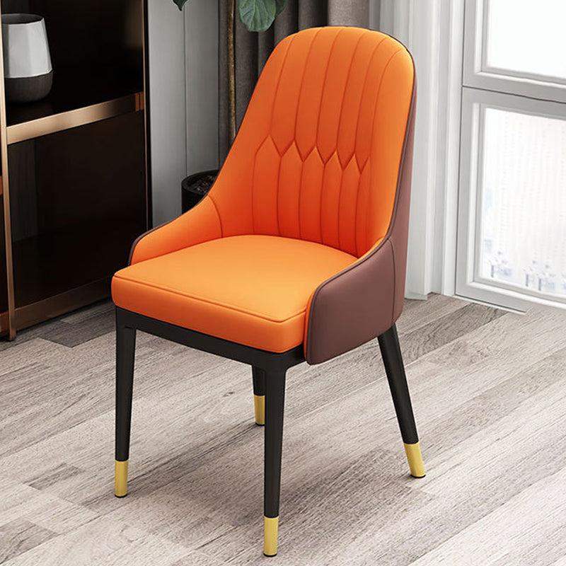Glam Faux Leather Dining Chairs Metal Armless Dining Chair for Home Use Clearhalo 'Dining Chairs' 'Dining Tables & Seating' 'dining_chair' 'furn' 'furn_dining_chair' 'Furniture' 'furniture_dining_chair' 'Kitchen & Dining Furniture' 4901403