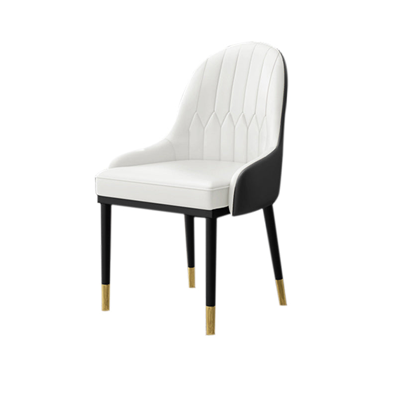 Glam Faux Leather Dining Chairs Metal Armless Dining Chair for Home Use Clearhalo 'Dining Chairs' 'Dining Tables & Seating' 'dining_chair' 'furn' 'furn_dining_chair' 'Furniture' 'furniture_dining_chair' 'Kitchen & Dining Furniture' 4901408