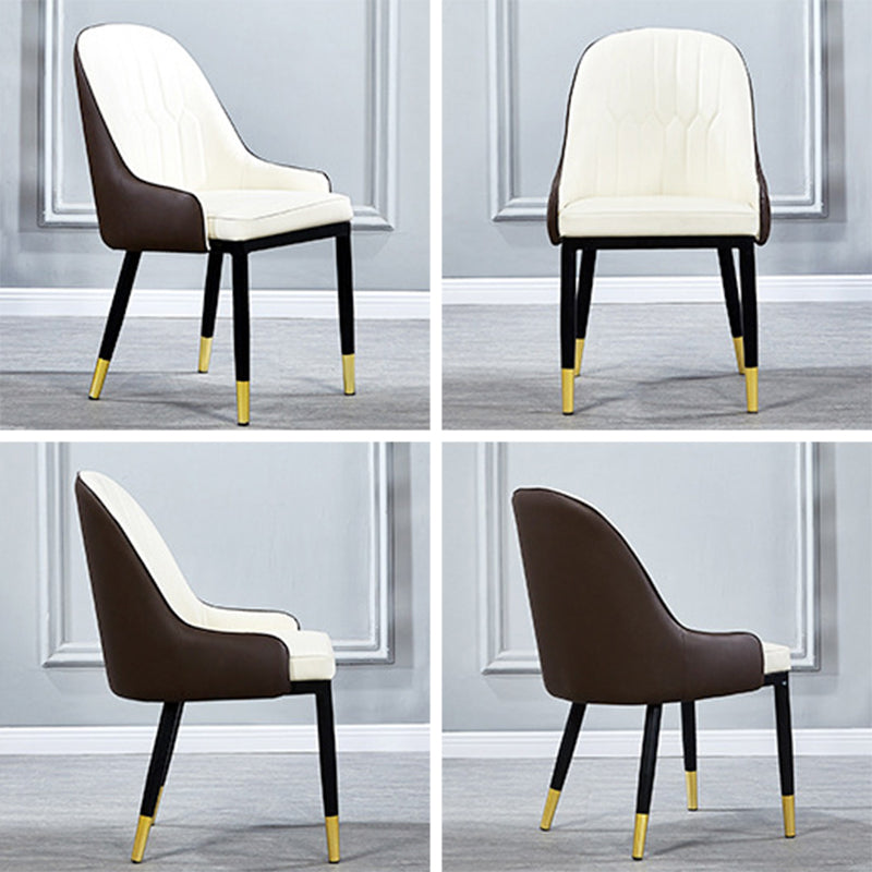 Glam Faux Leather Dining Chairs Metal Armless Dining Chair for Home Use Clearhalo 'Dining Chairs' 'Dining Tables & Seating' 'dining_chair' 'furn' 'furn_dining_chair' 'Furniture' 'furniture_dining_chair' 'Kitchen & Dining Furniture' 4901411
