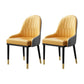 Glam Faux Leather Dining Chairs Metal Armless Dining Chair for Home Use Yellow 2 Piece Set Clearhalo 'Dining Chairs' 'Dining Tables & Seating' 'dining_chair' 'furn' 'furn_dining_chair' 'Furniture' 'furniture_dining_chair' 'Kitchen & Dining Furniture' 4901412
