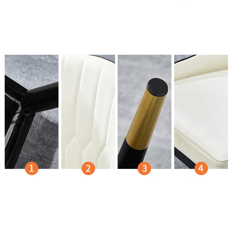 Glam Faux Leather Dining Chairs Metal Armless Dining Chair for Home Use Clearhalo 'Dining Chairs' 'Dining Tables & Seating' 'dining_chair' 'furn' 'furn_dining_chair' 'Furniture' 'furniture_dining_chair' 'Kitchen & Dining Furniture' 4901413