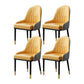 Glam Faux Leather Dining Chairs Metal Armless Dining Chair for Home Use Yellow 4 Piece Set Clearhalo 'Dining Chairs' 'Dining Tables & Seating' 'dining_chair' 'furn' 'furn_dining_chair' 'Furniture' 'furniture_dining_chair' 'Kitchen & Dining Furniture' 4901414