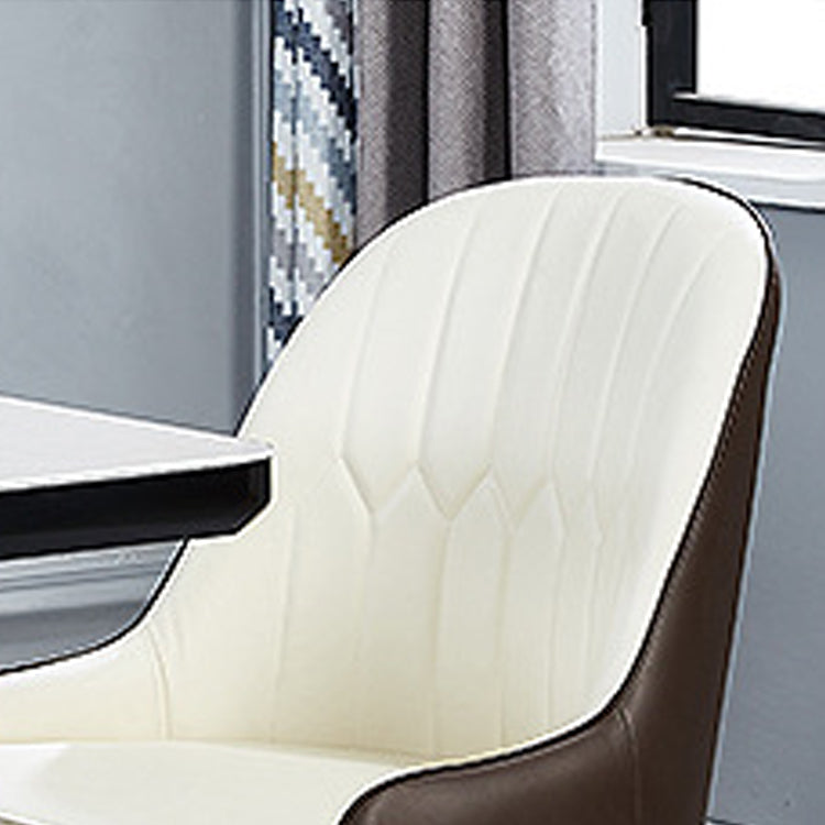 Glam Faux Leather Dining Chairs Metal Armless Dining Chair for Home Use Clearhalo 'Dining Chairs' 'Dining Tables & Seating' 'dining_chair' 'furn' 'furn_dining_chair' 'Furniture' 'furniture_dining_chair' 'Kitchen & Dining Furniture' 4901417