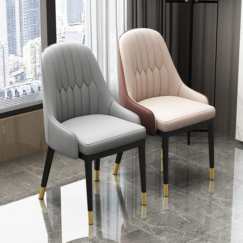 Glam Faux Leather Dining Chairs Metal Armless Dining Chair for Home Use Clearhalo 'Dining Chairs' 'Dining Tables & Seating' 'dining_chair' 'furn' 'furn_dining_chair' 'Furniture' 'furniture_dining_chair' 'Kitchen & Dining Furniture' 4901421