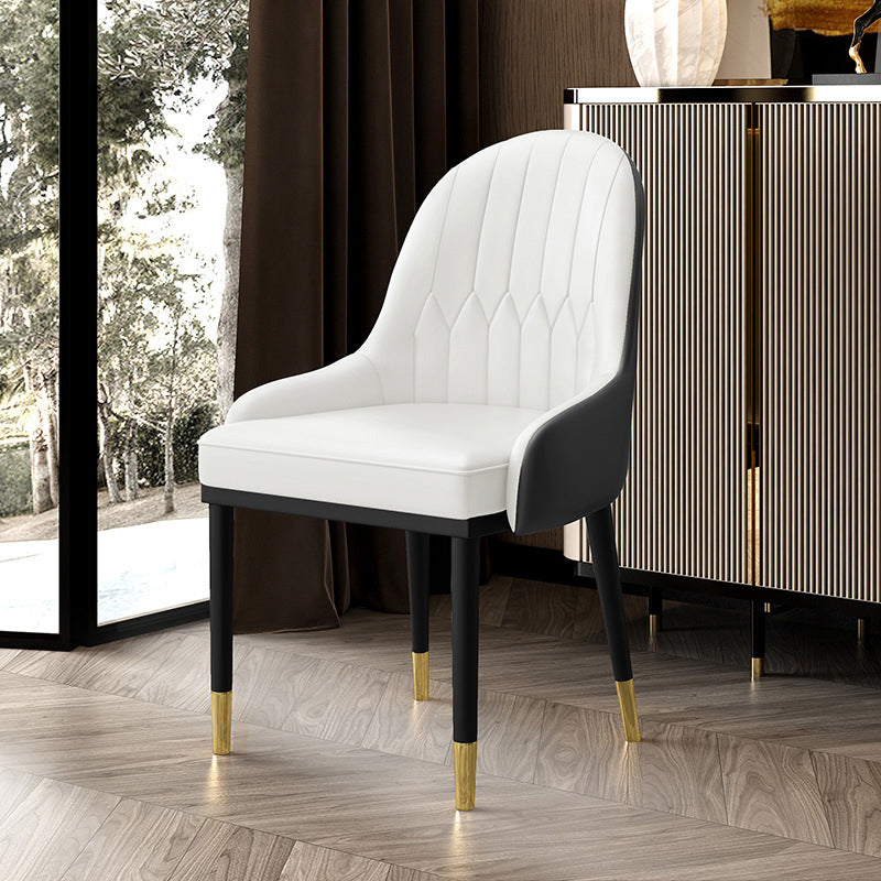 Glam Faux Leather Dining Chairs Metal Armless Dining Chair for Home Use Clearhalo 'Dining Chairs' 'Dining Tables & Seating' 'dining_chair' 'furn' 'furn_dining_chair' 'Furniture' 'furniture_dining_chair' 'Kitchen & Dining Furniture' 4901422