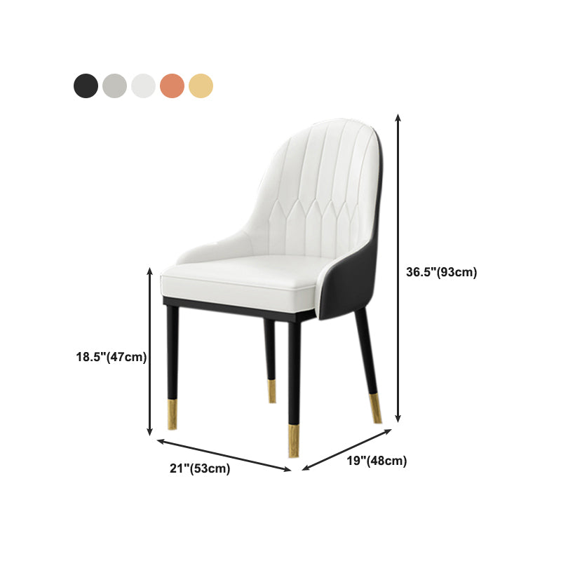 Glam Faux Leather Dining Chairs Metal Armless Dining Chair for Home Use Clearhalo 'Dining Chairs' 'Dining Tables & Seating' 'dining_chair' 'furn' 'furn_dining_chair' 'Furniture' 'furniture_dining_chair' 'Kitchen & Dining Furniture' 4901423