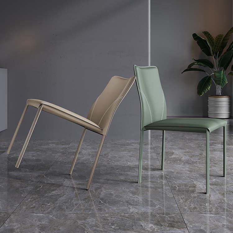 Minimalist Style Armless Solid Back Dining Side Chairs Leather Dining Side Chair Clearhalo 'Dining Chairs' 'Dining Tables & Seating' 'dining_chair' 'furn' 'furn_dining_chair' 'Furniture' 'furniture_dining_chair' 'Kitchen & Dining Furniture' 4901431