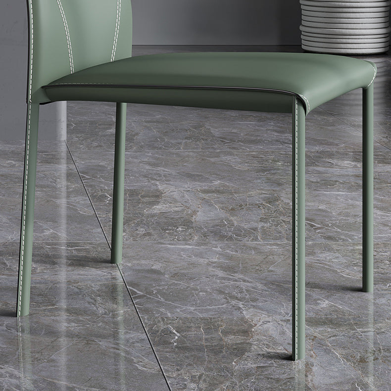 Minimalist Style Armless Solid Back Dining Side Chairs Leather Dining Side Chair Clearhalo 'Dining Chairs' 'Dining Tables & Seating' 'dining_chair' 'furn' 'furn_dining_chair' 'Furniture' 'furniture_dining_chair' 'Kitchen & Dining Furniture' 4901440